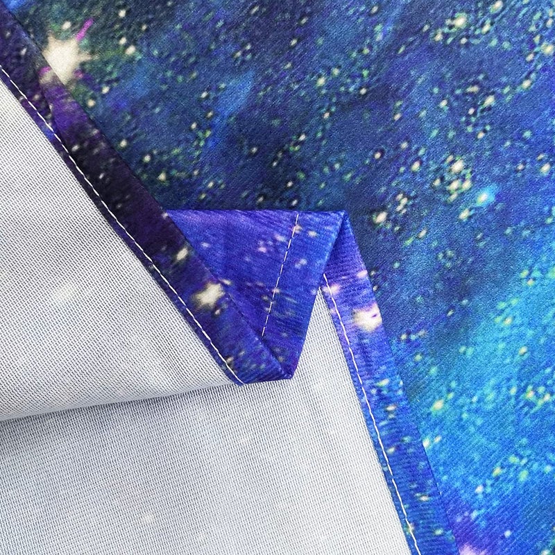 Riyidecor Kids Boys Galaxy Celestial Curtains Outer Space Rod Pocket (2 Panels 52 x 63 Inch) Blue Planet Nebula Universe Black Starry Sky Living Room Bedroom Window Drape Treatment Fabric WW-CLLE - Image 4